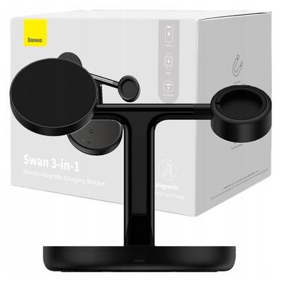 Baseus 3-in-1 15W Magsafe Wireless Charging Stand  ( Black )
