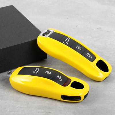Funda para llave de color sólido Porsche Cayenne Macan718 Taycan911 Paramela Racing Yellow