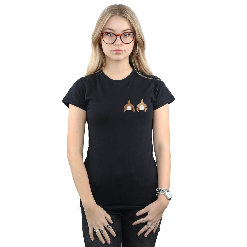Disney Womens/Ladies Chip N Dale Backside Breast Print Cotton T-Shirt