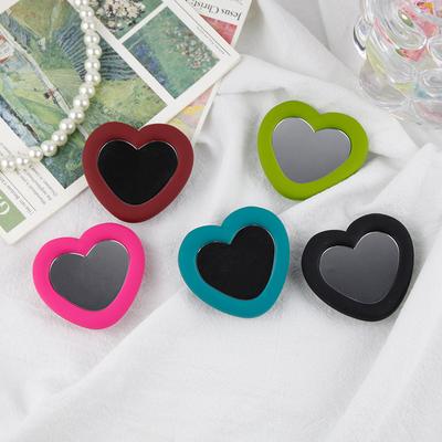 Niedlicher Herzspiegel Silikon Airbag Handyhalter Transparent Japanischer Koreanischer Stil Universell für iPhone