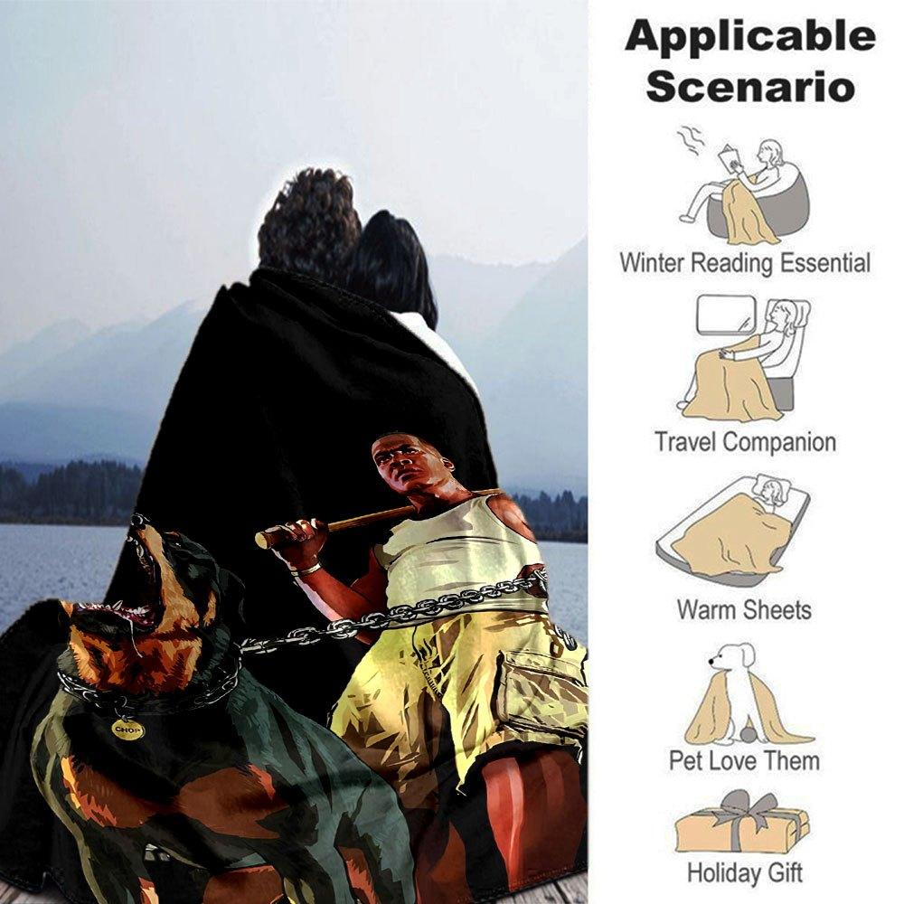 1pc Grand Theft Auto Soft Flannel Blanket with Designer Print A cozy blanket for all seasons, perfect for the couch, bed, office