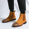Men Suede Rivet Chelsea Boots Rockstud Shoes Dress Punk Shoes Party Nightclub Blazers Saddle Shoes Plus Size