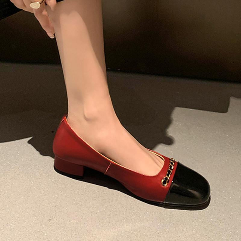 3CM Women's Genuine Leather High Heel Shoes Spring Fashion Leisure Wedding Women Heels Shoes Concise Mature Heels Pumps 34-39
