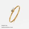 European and American fashion single colored diamond titanium steel ring female simple popular niche design plain ring stainless steel ring