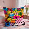 Mr MMen Cute LLittle Miss Cushion Cover Square Short Plush Pillow Case Living Room Sofa Home Decor Funda X