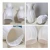 Small White Faux Ceramic Vase Minimalist Modern Pampas Grass Vase Decorative Flower Holder for Table Fireplace Shelf Living Room Decor