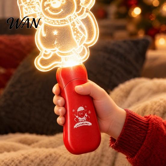 Christmas Tree Projector Toy Stage Light for Kids, Musical Handheld Glow Stick with Santa Interactive Holiday Gift Snowman Reindeer Pattern, Up Toys,