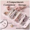 4 In 1 Travel Toiletry Bag 4 Detachable Compartments Hanging Makeup Bag PU Large Capacity Roll Up Cosmetic Bag for Travel
