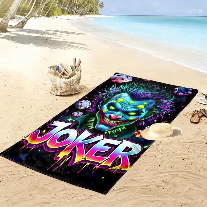 1pc JOKER Beach Towel, A Vibrant Beach Towel Suitable for Outdoor Activities, Camping, Hiking