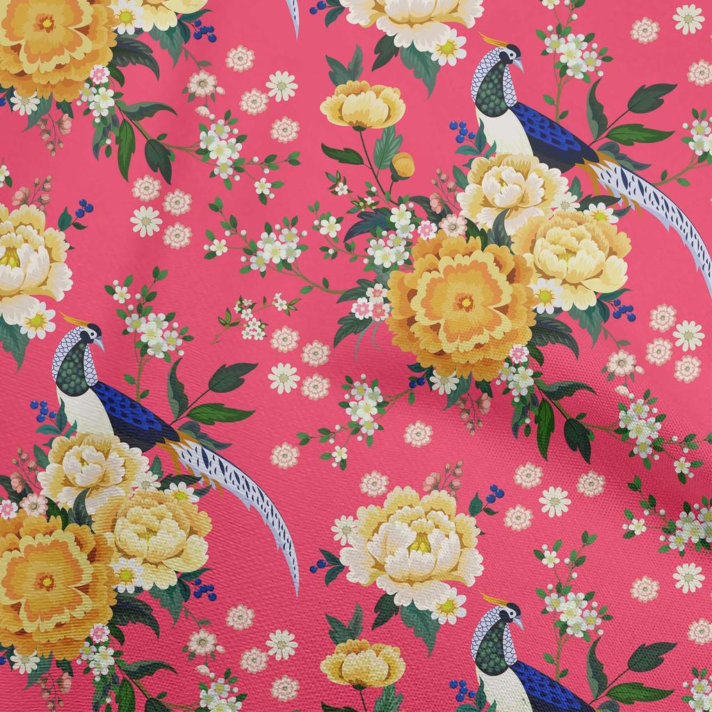 oneOone Cotton Flex Brown Fabric Asian Chinese Craft Projects Decor Fabric Printed By The Yard 40 Inch