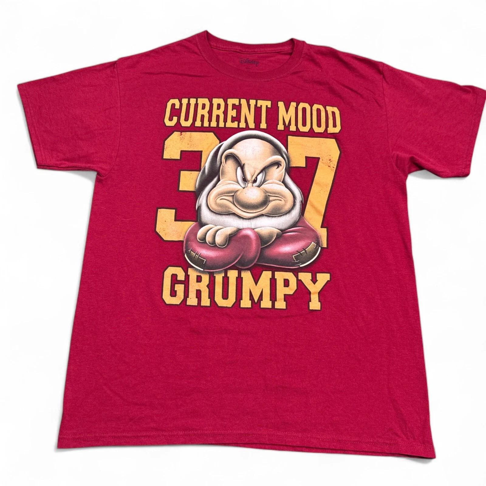 Disney Snow White Grumpy T Shirt Adult Size Large Red Funny Retro Big Logo 4XL