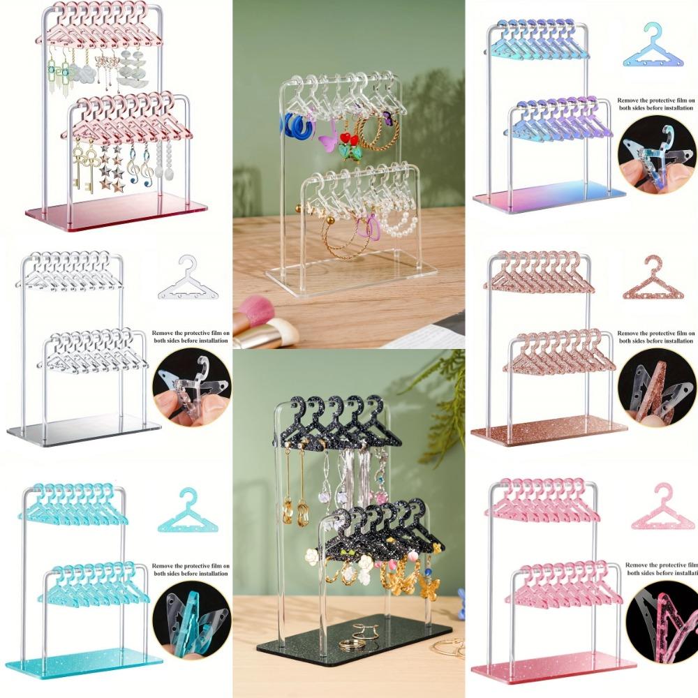 Detachable Dangle Earrings Display Racks Clothes Hanger Ear Studs Stand  Desktop Display