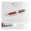 Cross Edge AT0555-7 Refillable Rollerball Pen, Red, Medium Point, Chrome, Slide-Open Type, with Premium Gift Box