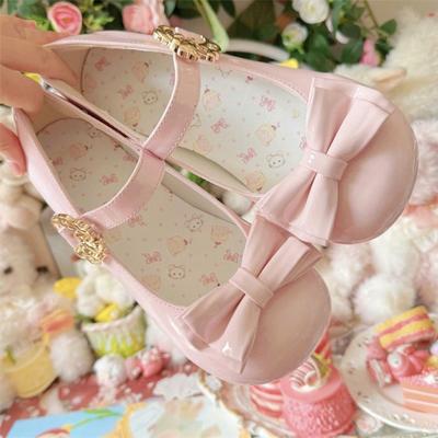 JX mignon chaton nœud polyvalent sweetheart Lolita petit talon bas bout rond lo chaussures mode chaussures un bouton