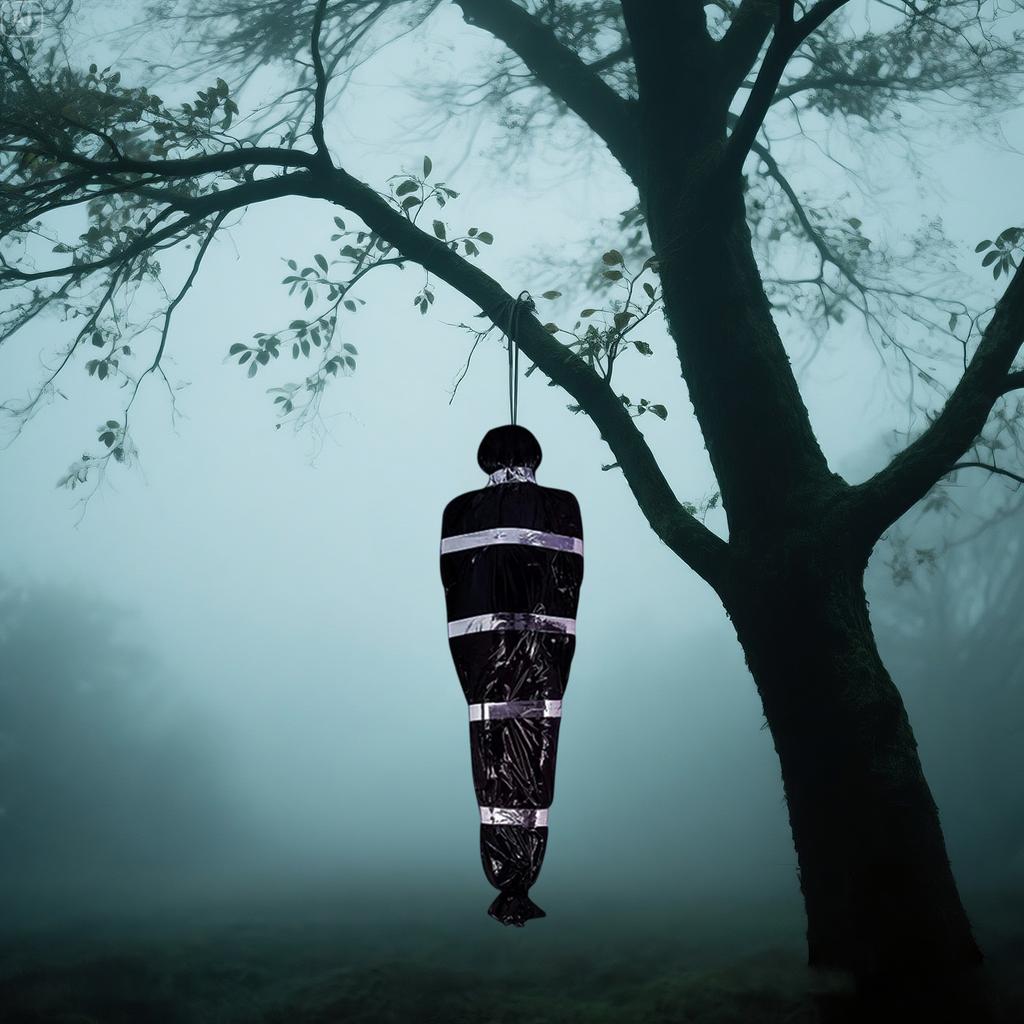 5ft Life-size Hanging Corpse Props, Scary Fake Corpse In Bag, Inflatable Hanging Corpse, Haunted House Indoor And Outdoor Decoration