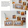 1pc Wooden Perpetual Calendar Flip Month Date Display Desktop Schedule Daily Planner Office Home Decoration Photography Props