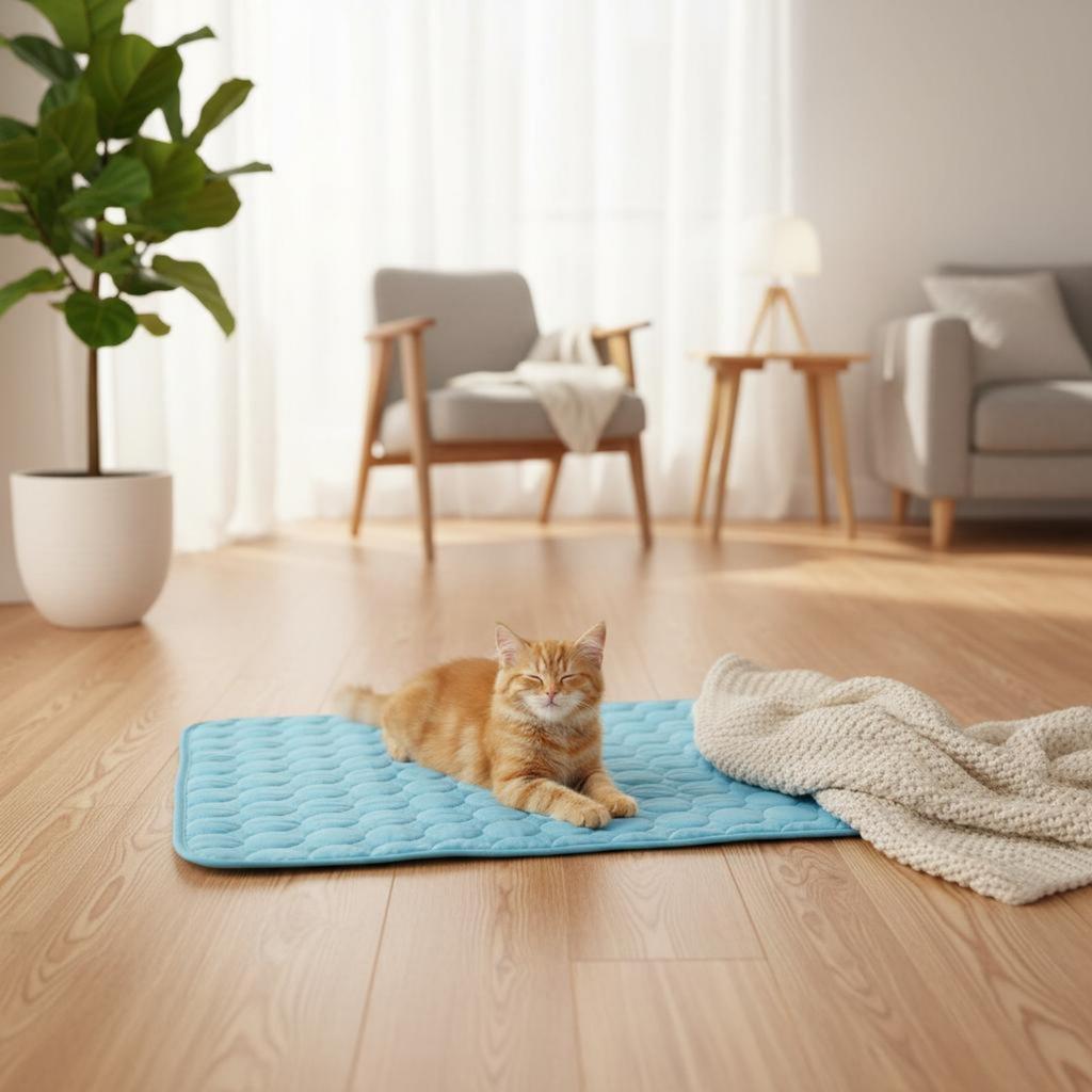 Pet Cooling Mat Breathable Dog Cooling Pad Lightweight for Felines, Summer