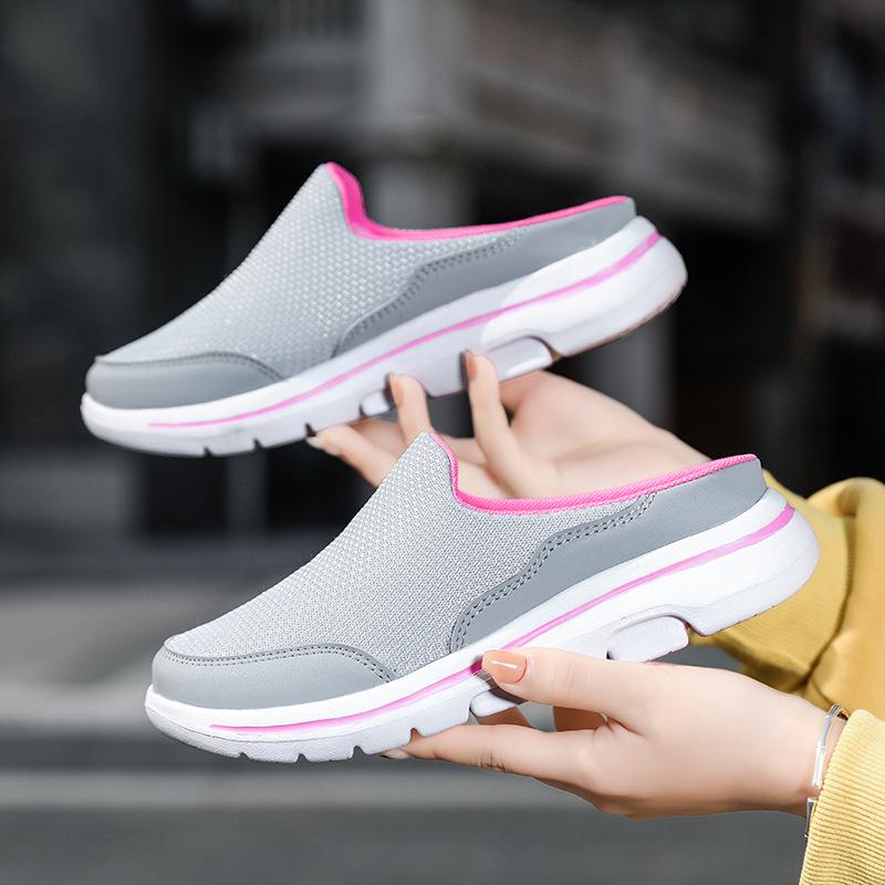 2025 Women's Multi-color Mesh Summer Closed Toe Half-toe Lazy Slippers