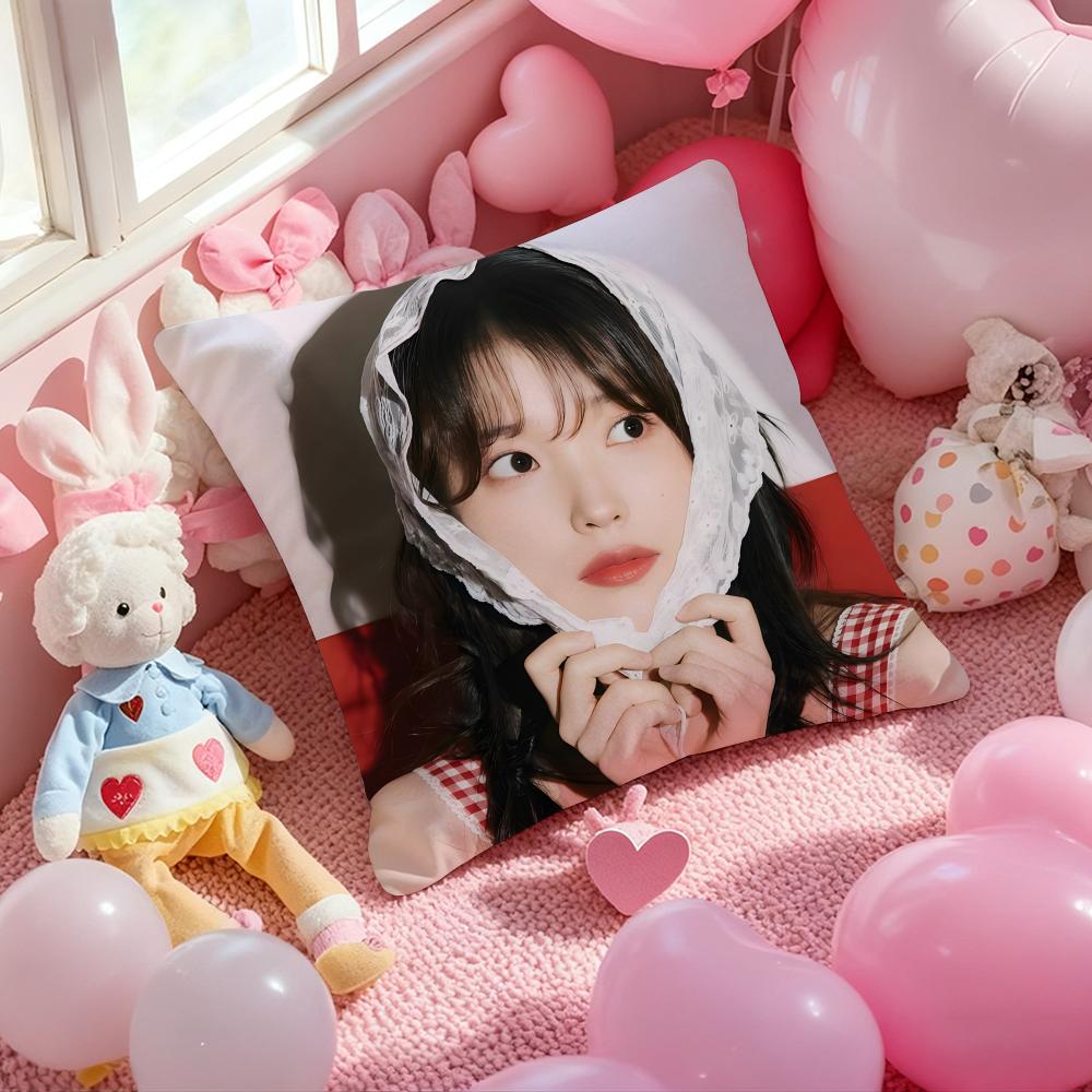 Lee Ji Eun IU Cushion Cover Pattern Printed Pillowcase for Living Room Sofa Cushion Cover & Bedroom Decor
