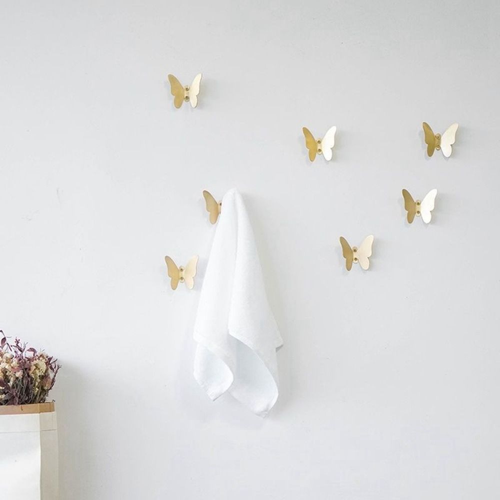 Gold/Silver/Black Butterfly Wall Hooks Three-dimensional Key Holder Rack Towel Hangers  Towels