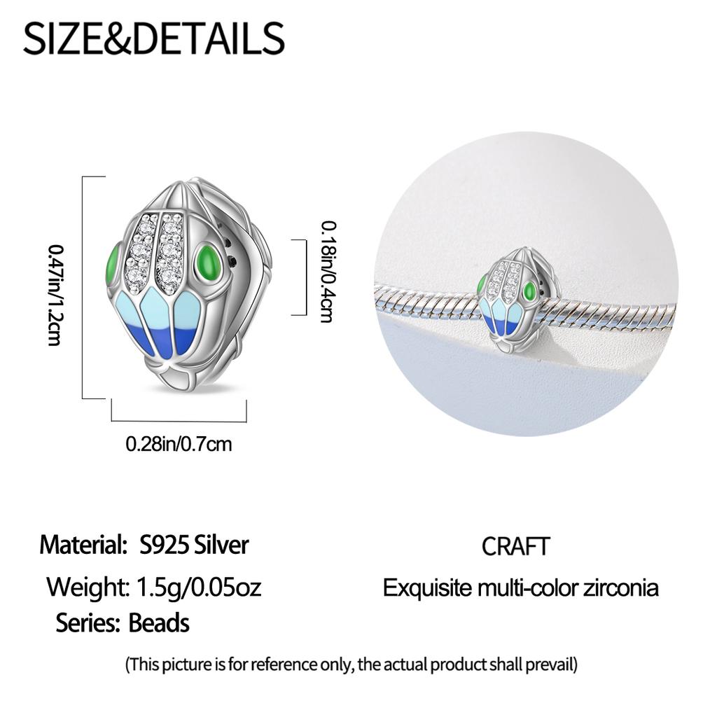 Kupfer Wunderschöner Hübscher Anhänger Echte Schlangenkopfperle Passt an Armbänder Schmuck DoItYourself Damen Geschenke Accessoire