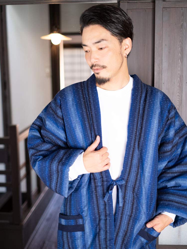Tayutaf Hanten Plus Made in Flying Gray and Men's (Hanten), Size, Japan, Winter, Kurume, Stylish, Cotton-Filled Hanten, Gentleman's, Stylish,