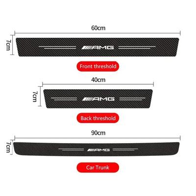 2025 For Mercedes-Benz 4Pcs Carbon Fiber Car Sticker Strip Auto Door Threshold for Mercedes Benz W211 W203 W204 W210 W124 W202 C