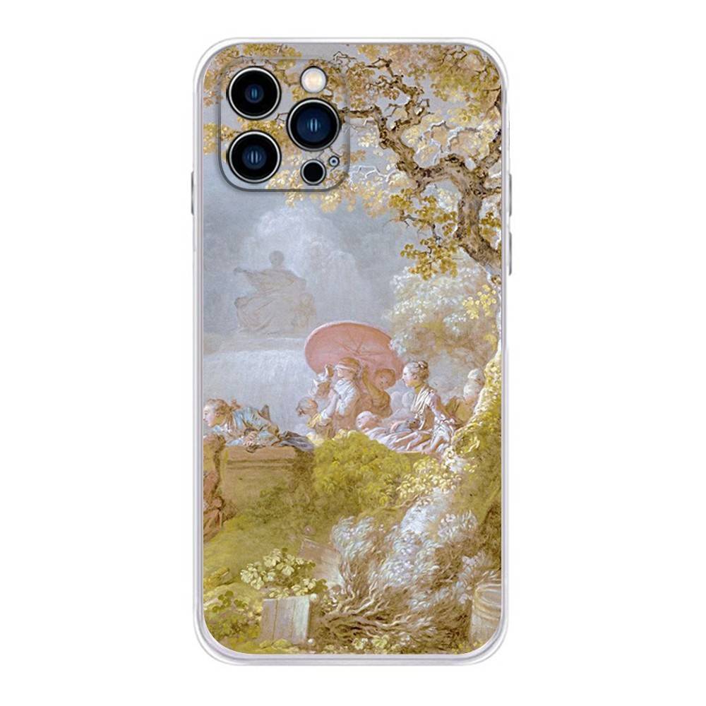 Art P-Painting F-Fragonard Phone Case For iPhone 16,15,Pro,Max,14,Plus,13,12,11,E Mini Air,17,Pro Drop Protection Cover TPU iPhone14Plus