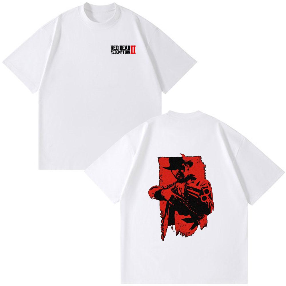 Red Dead Redemption 2 Game Graphic T Shirts Mens Clothing High Quality Fashion Summer Couple ONeck Cotton Short Sleeve Tshirt