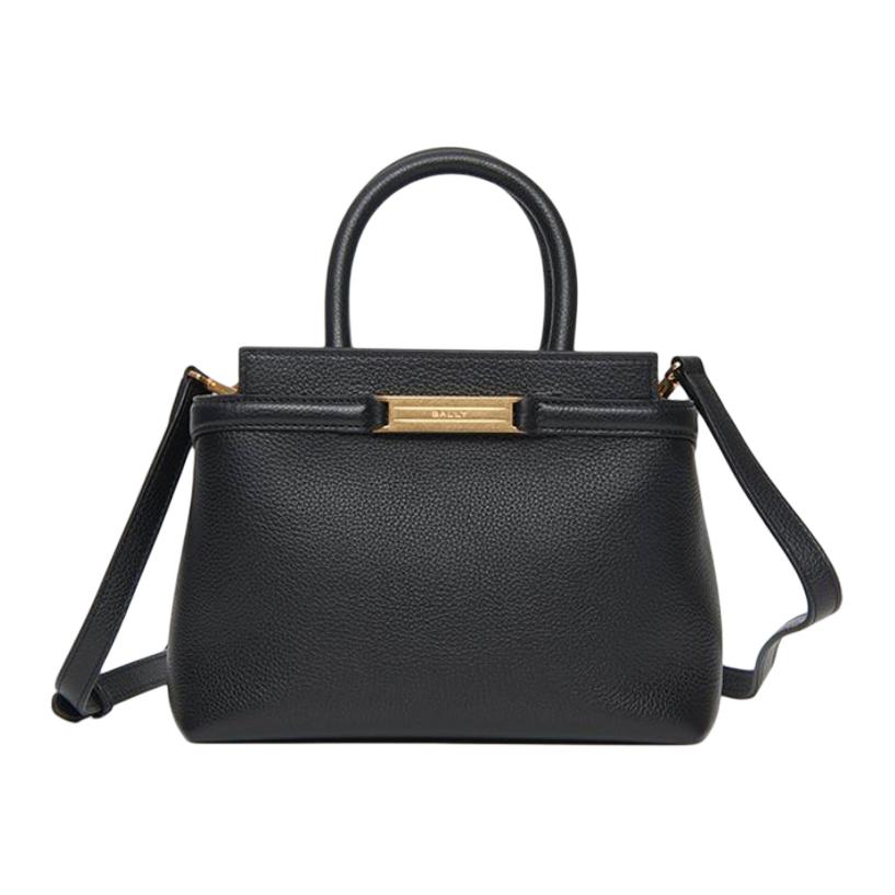 Bally Gold Hardware Leather Shoulder Crossbody Handbag Women Handbags Black 6312270