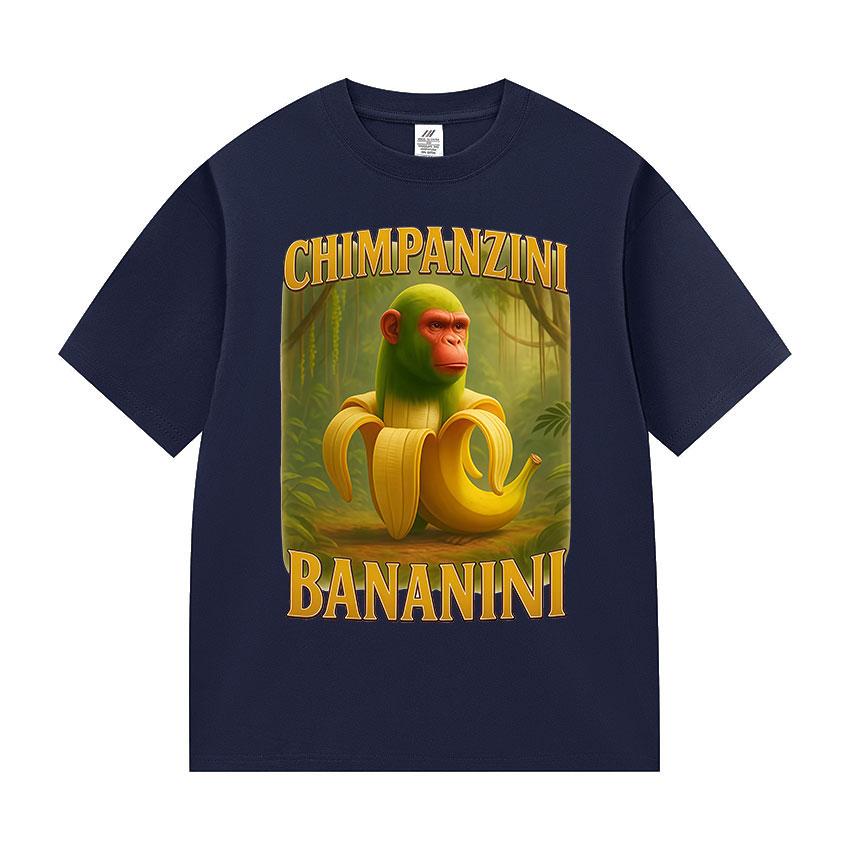 Chimpanzini Bananini Funny Banana Monkey Meme Print T-shirts Women Clothing Fashion Cotton T-shirt Unisex Summer O-Neck T-shirts