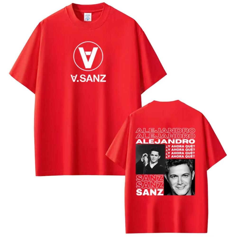 

Singer Alejandro Sanz Album Tour Printed T-shirts Men Women Hip-hop Tee Short Sleeve Vintage Casual T-shirts 3XL