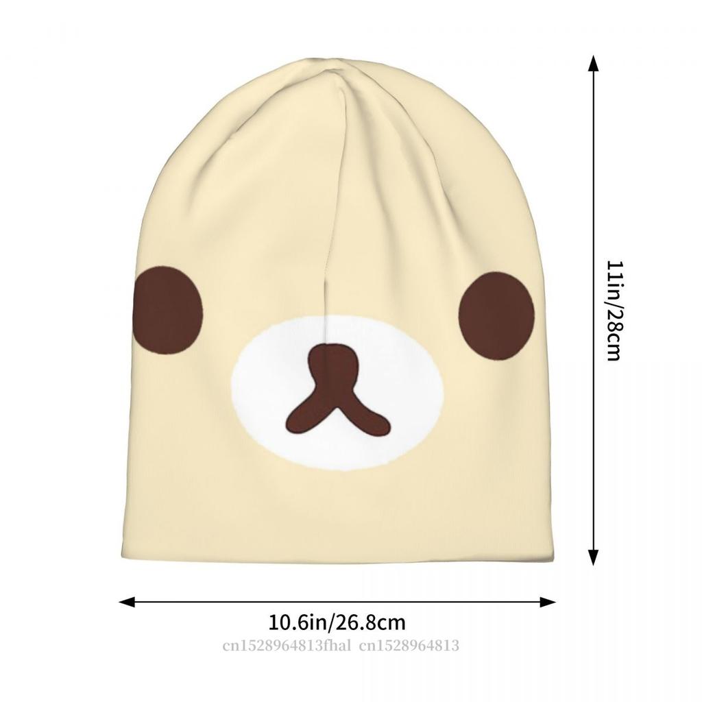 Rilakkuma Relax Bear Skullies Beanies Caps Big Face Thin Hat Autumn Spring Bonnet Hats Men Womens Street Ski Cap