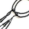 WONDERFUL LOTUS Myorenka Myorenka SGI Prayer Beads for International Soka Gakkai, Men's Wooden Prayer Beads, 2 Shaku (1.2m), Black Grasswood, Black