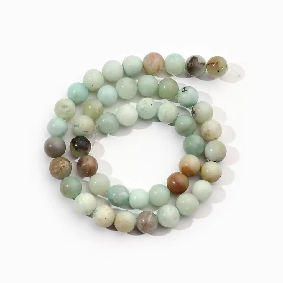 1 Strand 6mm Natural Stone Tourmaline Rose Quartz Aquamarine Amazonite Loose Bead for Jewelry Making DIY Bracelet Accessories