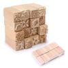 Sumnacon Pottery Clay Stamping Wooden Hand Roller for Different Patterns of Tools, (Set 16)
