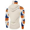 Herre Performance Fiske Raglan Halloween Trykk Hettegenser - UPF 50+ UV Langermet Solbeskyttende Skjorte med Mesh Visir