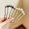 Fashion Metal U-Shaped Hair Stick for Women Girls Simple Pearl HairClip Pins Bun Maker Hairstyle Tools Hair Accessories