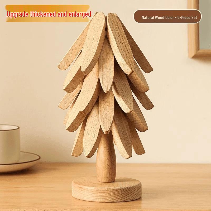 High-Temp Resistant Bamboo Wood Coaster & Placemat Set