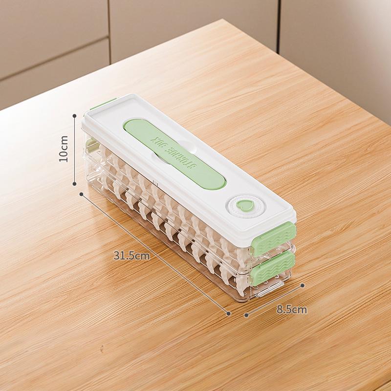 Narrow-Edge Food-Grade Multi-Layer Dumpling Storage Box with Non-Stick Bottom, Fresh-Keeping, Sealed for Refrigerator Side Door.