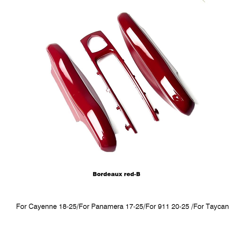 

For Porsche Cayenne Mancan Panamera 911 718 Boxster Cayman Taycan Car Key Case ABS Solid Color Ruby Red Shell Replacemen