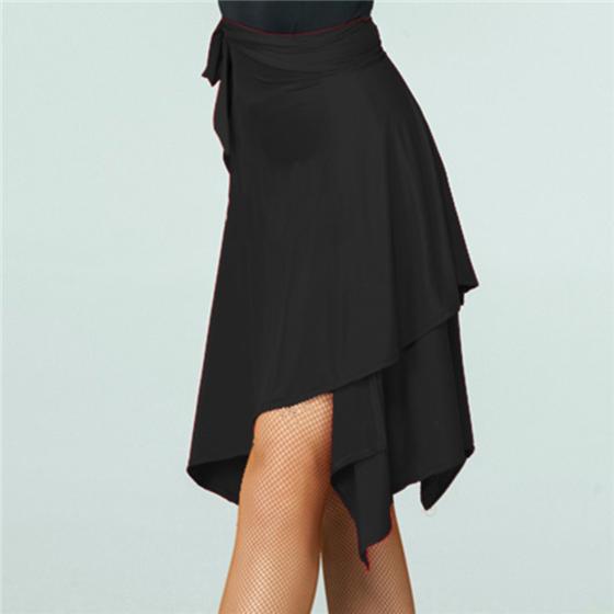 

Женское платье, свободный шарф на одно бедро, латинская полуюбка, модное однотонное повседневное платье для танцев One Size чёрный