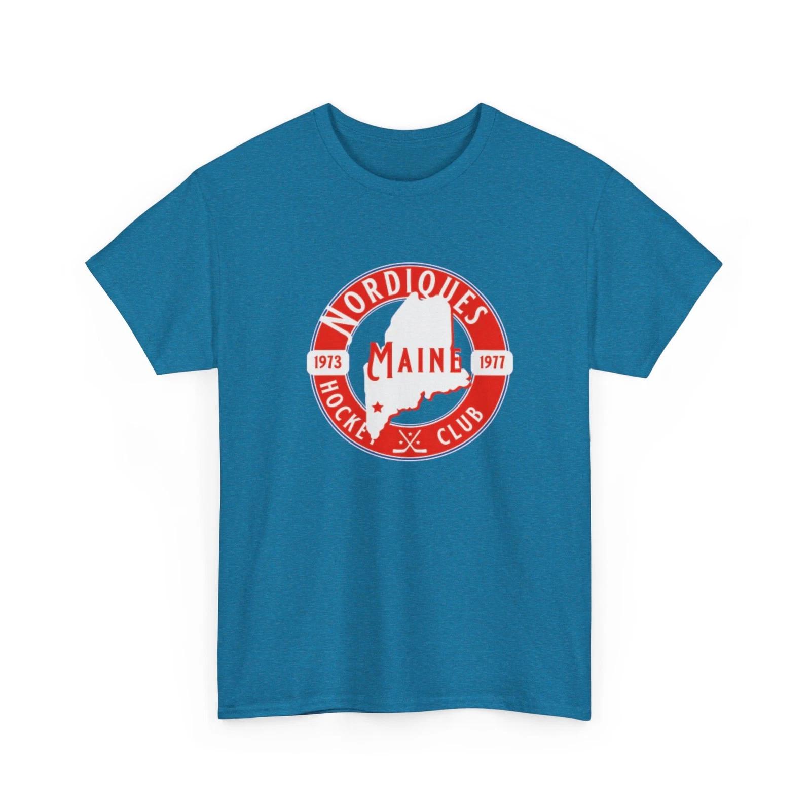Defunct Hockey Team Maine Nordiques Printed T shirt WHA Quebec NHL Canada 2XL