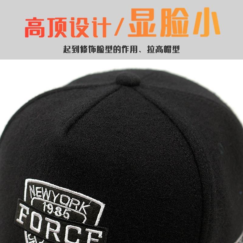 Woolen hat men's winter high-top baseball cap big head circumference piled thickened cap