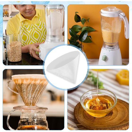 20 pcs 10 Inch Fryer Oil Filter, Non Woven Cooking Deep Oil Cones Strainer Grease Maple Syrup Beeswax Filter for Restaurant Kitchen Cafe Hotel Food