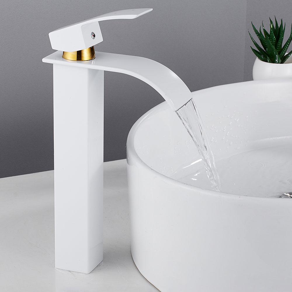 New Basin Faucets Gold Brass Faucet Square Bathroom Sink Faucet Single Handle Deck Mounted Toilet Hot And Cold Mixer Water Tap