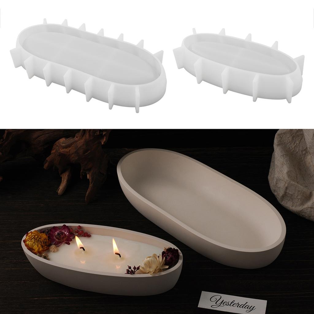 Simple Boats Shape Storage Tray Silicone Mold DIY Candle Holder Epoxy Resin Molds Crafts Coaster Plate Plaster Mold