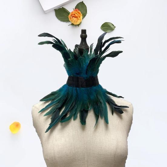 Sexy Lace Stitching Women Neck Sleeve Faux Feather Fake Collar Punk Party Cosplay False Scarf Fashion Accessories