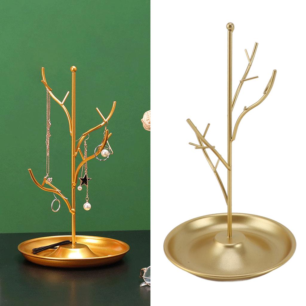 Arbre Porte-Bijoux Branche en Fer Présentoir à Bijoux Suspendu Tour Étagère pour Colliers Boucles d'Oreilles Bracelets Décoration de Maison