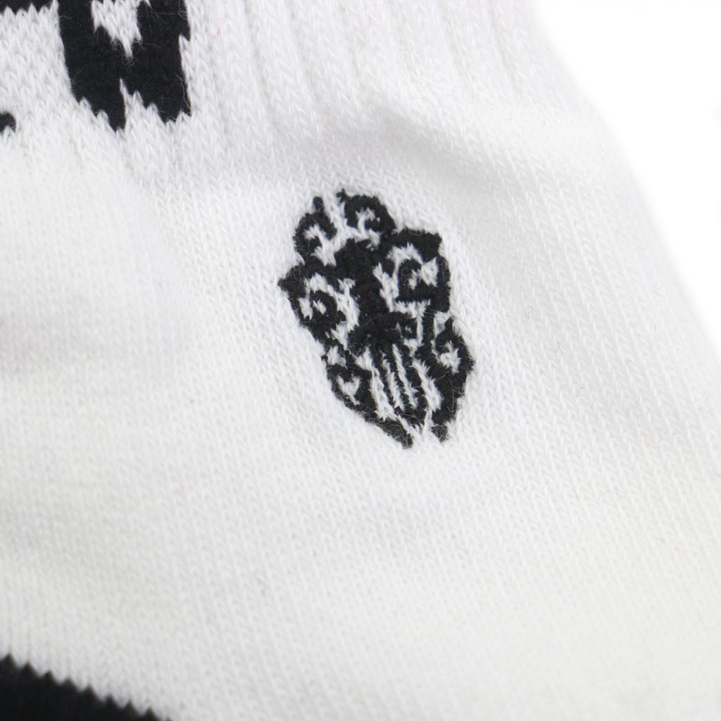 Makelloses CHROME HEARTS SOCKS-U-SPORT Dagger Bestickt 3-Paar-Set weiß Herren S Gebraucht